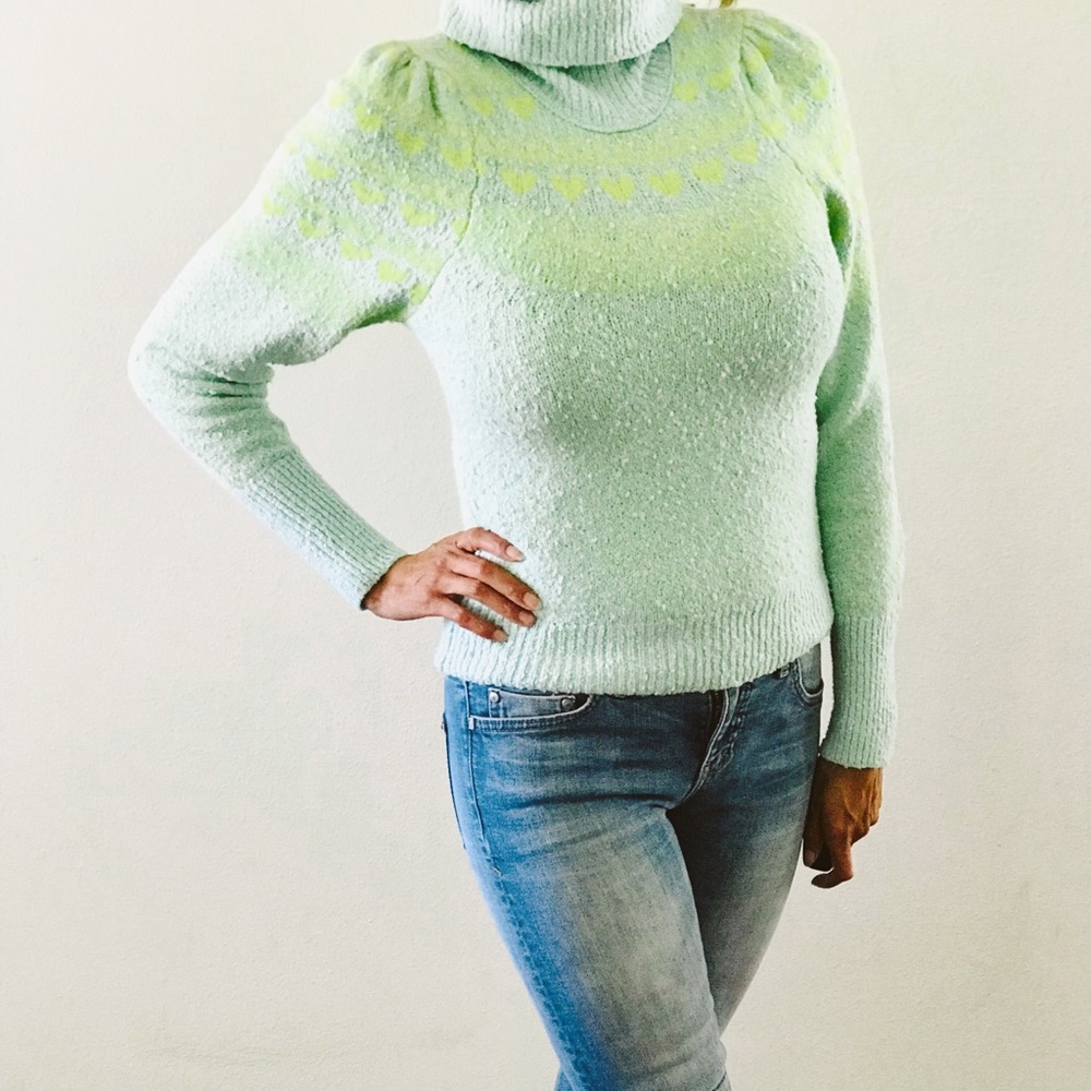 NWOT Free People love notes heart sweater Sz XS - Picture 9 of 9